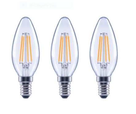 Photo 1 of 40-Watt Equivalent B11 Candle Dimmable ENERGY STAR Clear Glass Filament LED Vintage Edison Light Bulb Soft White(3-Pack)
PACK OF TWO