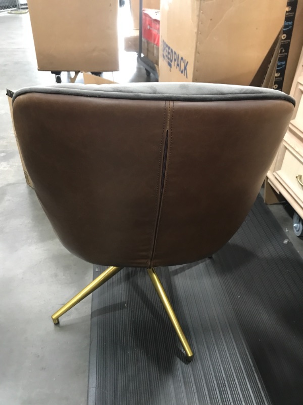 Photo 2 of 25W x 35H Half leather and micro velvet office chair