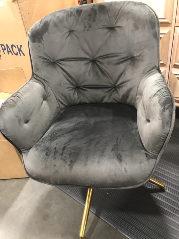 Photo 1 of 25W x 35H Half leather and micro velvet office chair