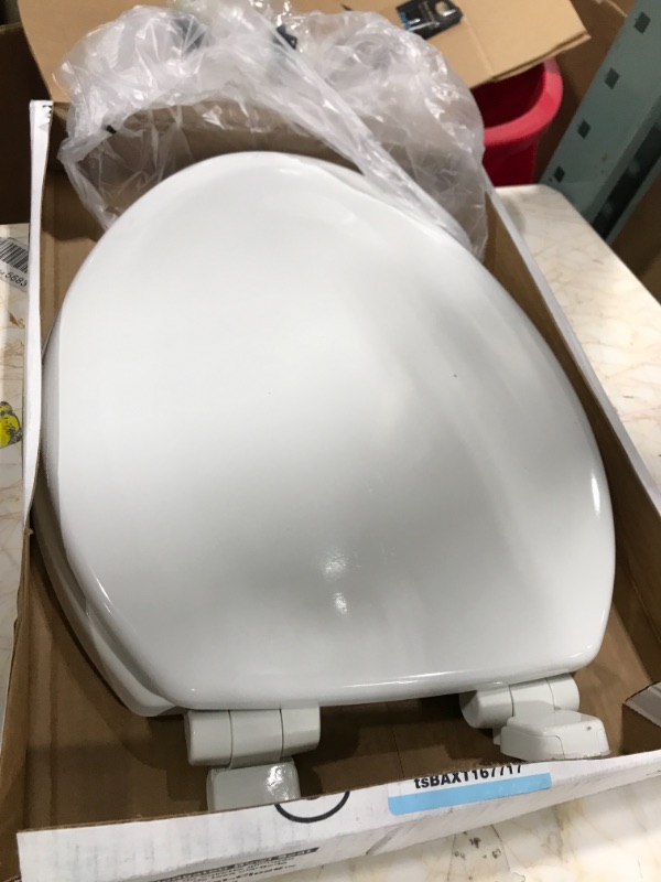 Photo 2 of KOHLER Stonewood White Elongated Slow-Close Toilet Seat