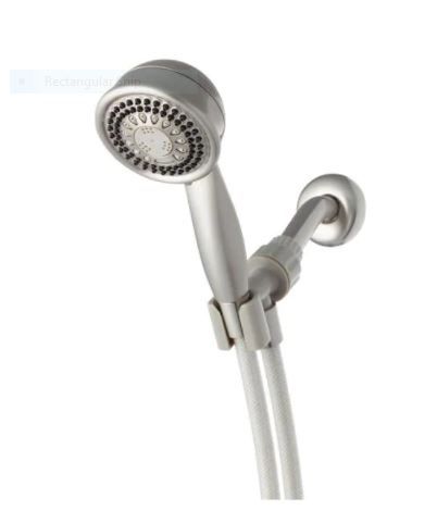 Photo 1 of 5-Spray 3.5 in. Single Wall Mount 1.8 GPM Handheld Adjustable Shower Head in Brushed Nickel
