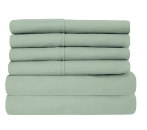 Photo 1 of 6-Piece Sage Super-Soft 1600 Series Double-Brushed Queen Microfiber Bed Sheets Set
