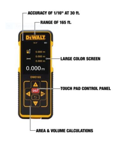 Photo 2 of 165 ft. Color Screen Laser Distance Measurer
