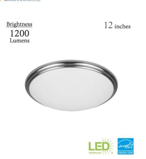 Photo 1 of 12 in. Brushed Nickel and Oil-Rubbed Bronze Selectable Integrated LED Flush Mount with Interchangeable Trim
