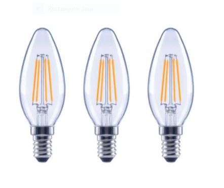 Photo 1 of 40-Watt Equivalent B11 Candle Dimmable ENERGY STAR Clear Glass Filament LED Vintage Edison Light Bulb Soft White(3-Pack)
