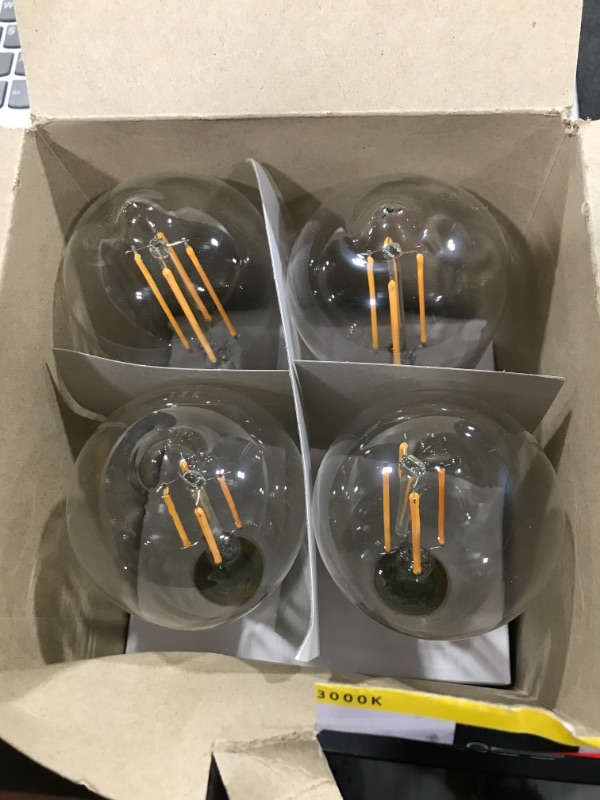 Photo 2 of 60-Watt Equivalent ST19 Dimmable Straight Filament Clear Glass Vintage Edison LED Light Bulb, Bright White (4-Pack)
