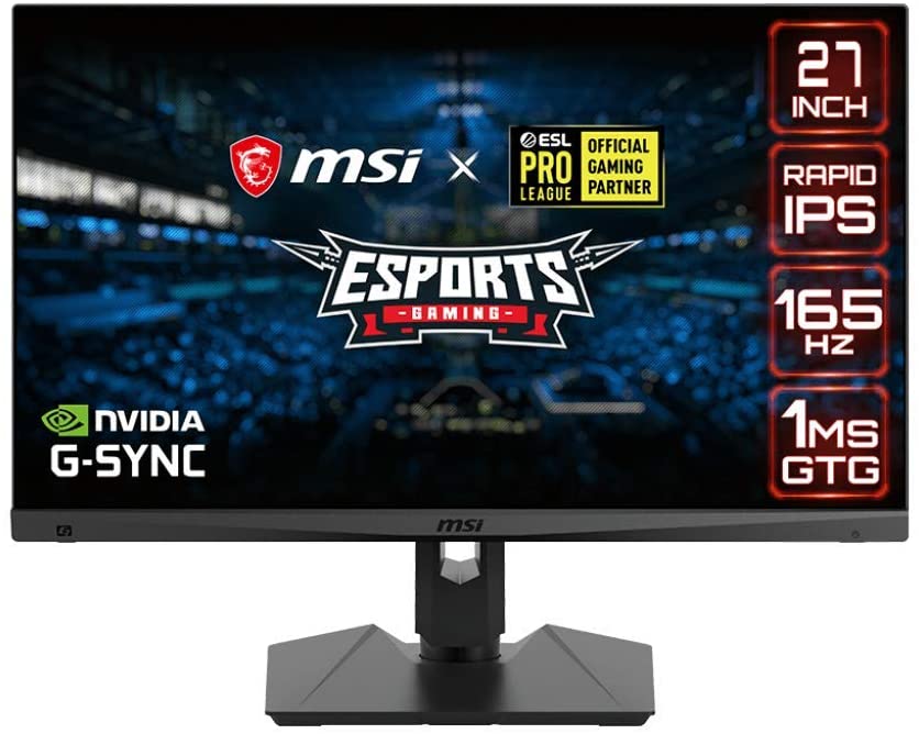 Photo 1 of MSI QHD Rapid-IPS Gaming Non-Glare Super Narrow Bezel 1ms 2560 x 1440 165Hz Refresh Rate Adjustable Arm G-Sync Compatible 27” Gaming Monitor (Optix MAG274QRF), Black
