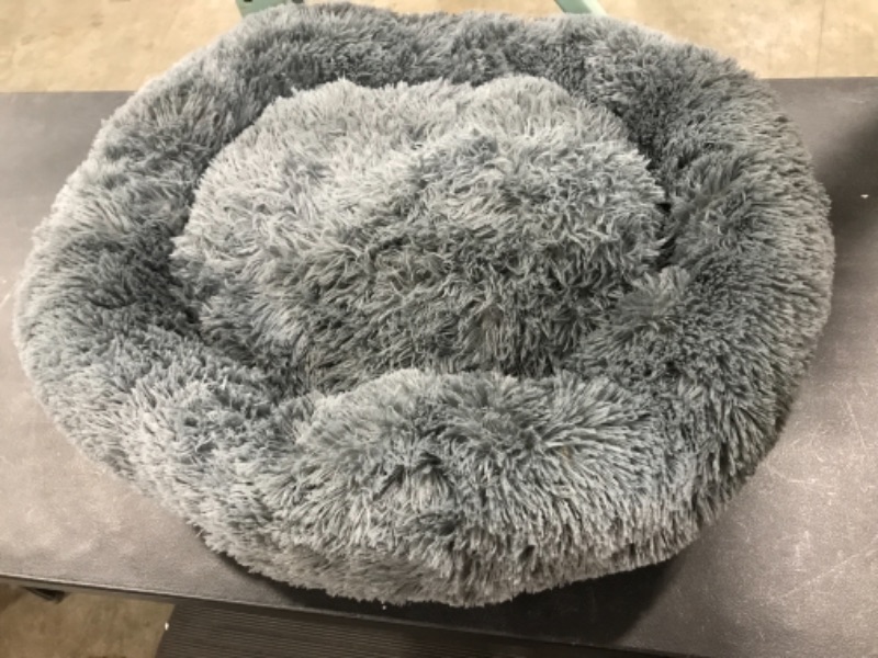 Photo 1 of 23inch DIA fluffy grey dog bed 