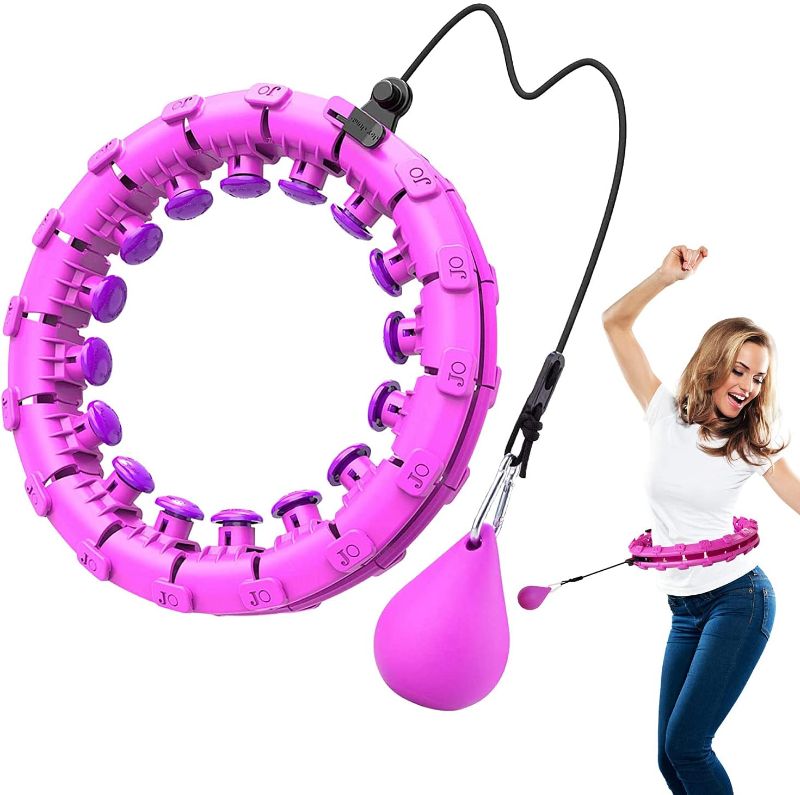 Photo 1 of NA Smart Weighted Hula Hoop for Adults and Kids, 24 knots Size Adjustable Hulu Hoops upto 40 inches, No Fall Easy Spinning Hoolahoop, Perfect Hulu Hoop for Beginners' weight loss, fitness and workout
