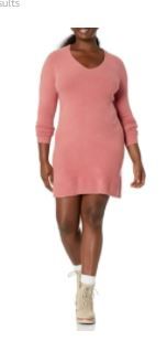 Photo 1 of Amazon Brand - Daily Ritual Women's Mid-Gauge Stretch V-Neck Sweater Dress
XXLARGE