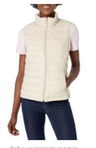 Photo 1 of Amazon Essentials Women's Lightweight Water-Resistant Packable Down Vest
size large