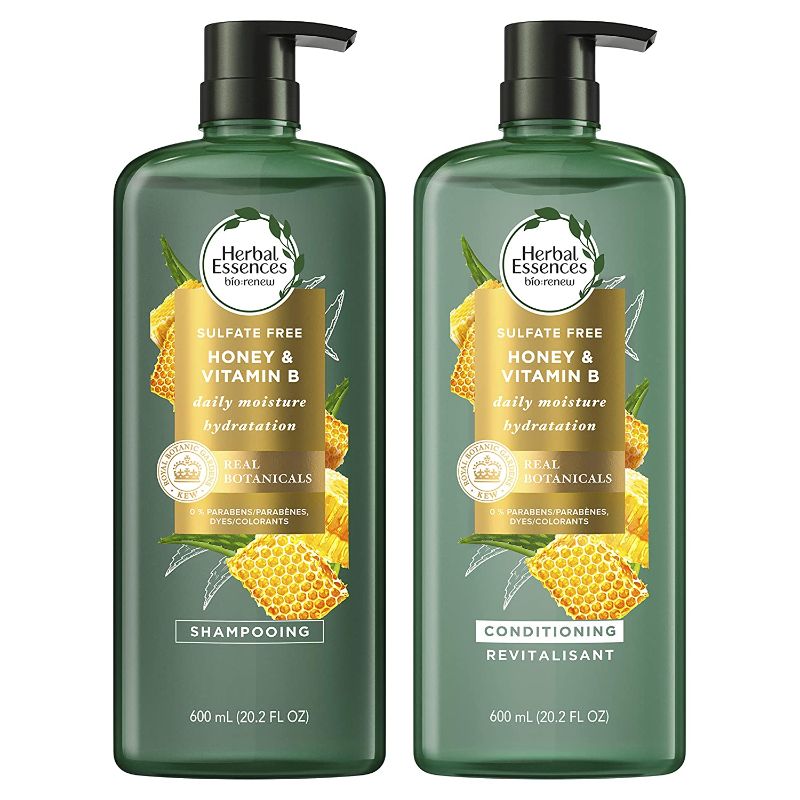 Photo 1 of Herbal Essences Shampoo and Conditioner Set, Infused with Real Aloe and Honey, Natural Ingredients and Color Safe, 20.2 Oz Each
