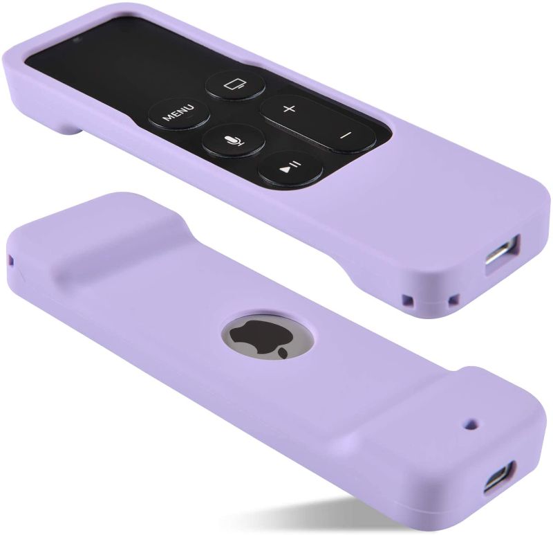 Photo 1 of The New 4th Gen 4K 5th Siri Remote Control Case is Suitable for Apple TV. The Shockproof Silicone Remote Control Cover is Compatible with Apple TV 4K and Fourth Generation Remotes. (Purple)
