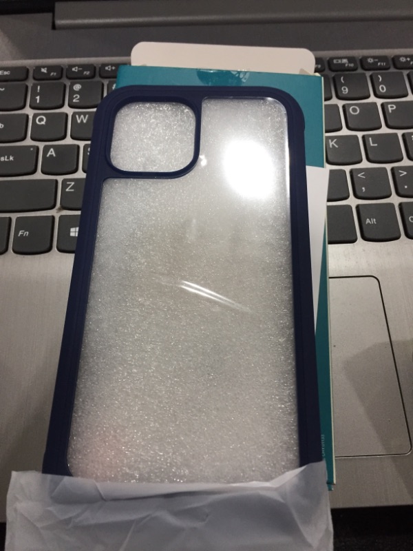 Photo 1 of Diaclara Designed for iPhone 12 Pro Max Case, Full Body Rugged Case with Built-in Touch Sensitive Anti-Scratch Screen Protector, Soft TPU Bumper Case for iPhone 12 Pro Max 6.7" (Dark Blue and Clear)
