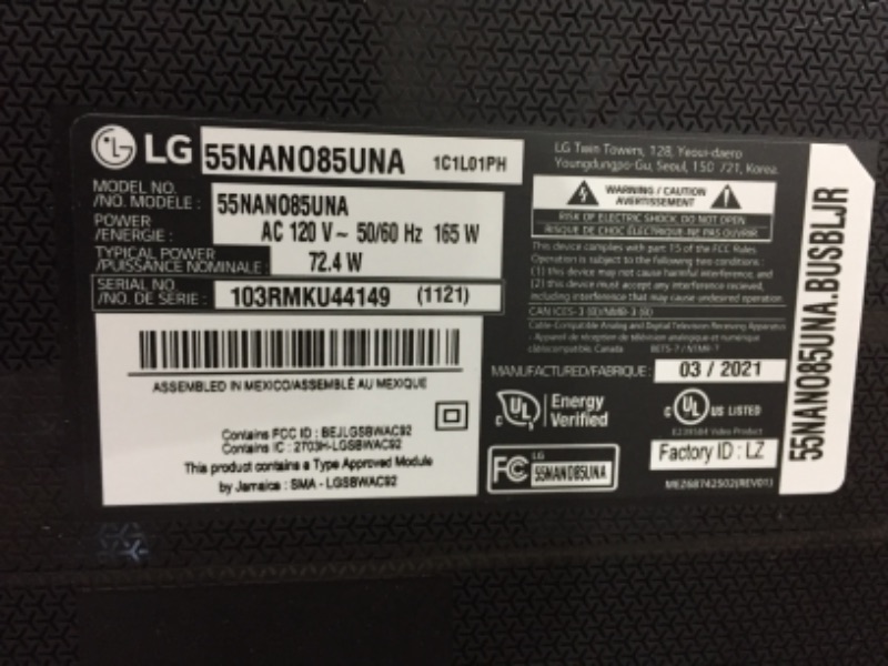 Photo 4 of LG - 55" Class NanoCell 90 Series LED 4K UHD Smart webOS TV
