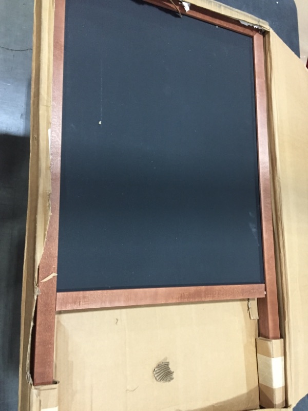 Photo 2 of Crestline Products Marquee Easel (2 Black Chalkboards), Stained Hardwood Sidewalk Easel - 42" H x 24" W
