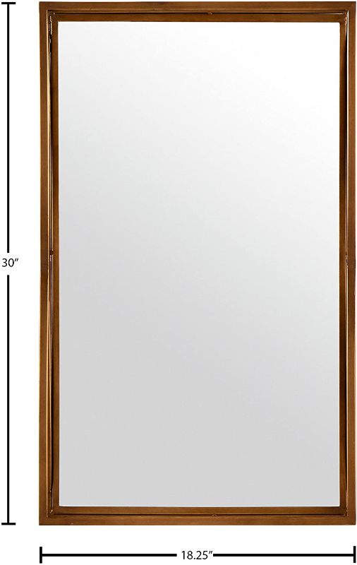Photo 1 of Amazon Brand – Rivet Modern Double-Layer Metal Frame Hanging Wall Mirror, 30 Inch Height, Brass Finish
