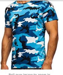 Photo 1 of ALOPR MENS CAMOUFLAGE SHORT SLEEVE BLUE  MEDIUM
2 SHIRTS 