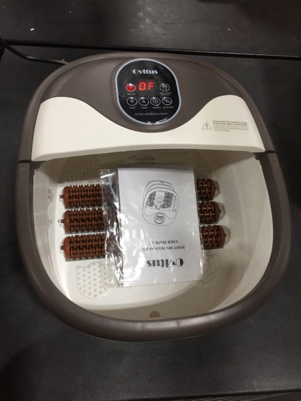 Photo 1 of Foot Spa Bath Massager with 6 Motorized Rollers, Foot Bath Massager with Heat for Feet Relief and Relax, Bubble Surging, Temperature +/- and Timer Through Digital Control Screen, Pedicure Stone
