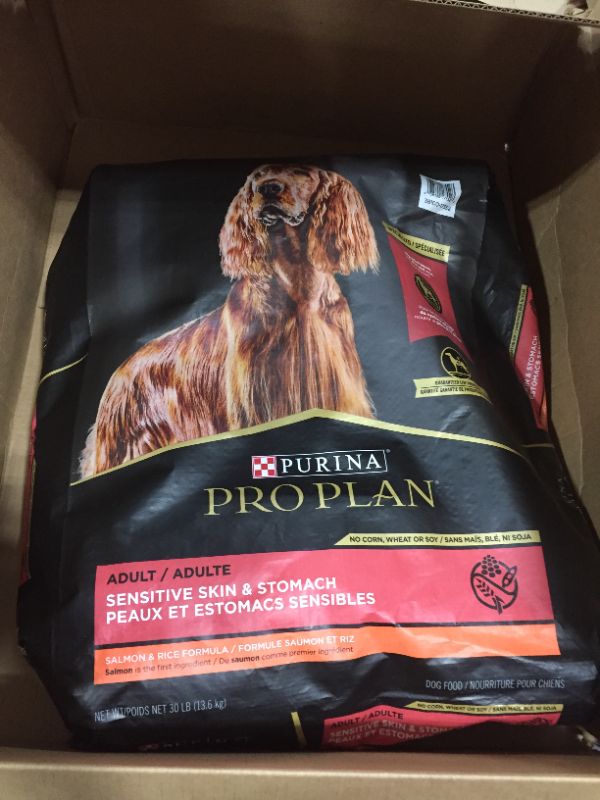 Photo 2 of Purina Pro Plan Sensitive Skin Dog Food for Sensitive Stomachs, Salmon and Rice Formula - 30 lb. Bag best by feb 2023