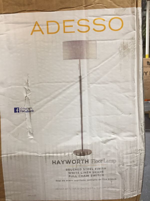 Photo 5 of 65 Hayworth Collection Floor Lamp Silver - Adesso