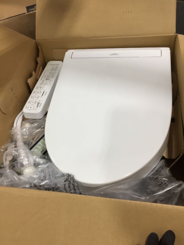 Photo 2 of C2 Washlet Electric Bidet Seat for Elongated Toilet in Cotton White with Premist and EWATER+ Wand Cleaning