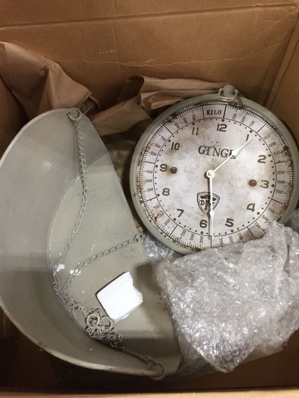 Photo 2 of Creative Co-Op Metal Reproduction of Hanging Produce Scale Clock
