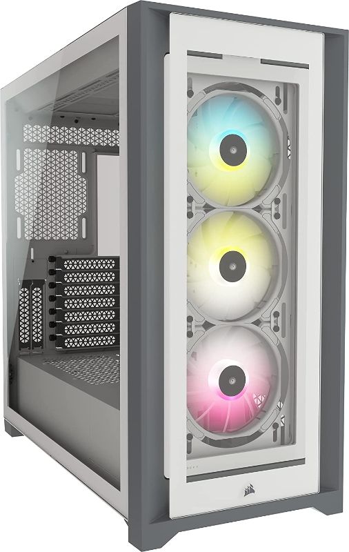 Photo 1 of Corsair iCUE 5000X RGB Tempered Glass Mid-Tower ATX PC Smart Case - White
