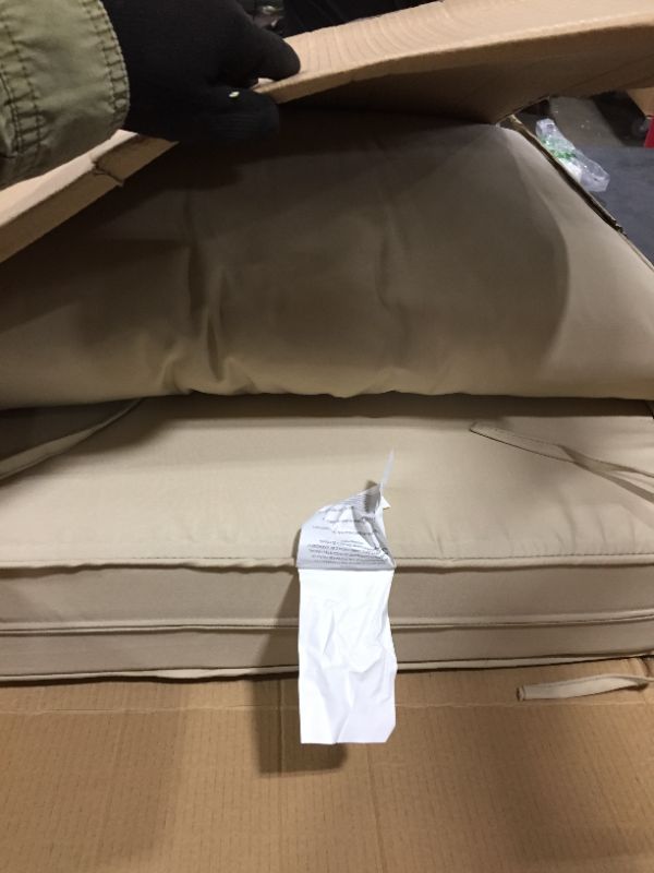 Photo 2 of Amazon Basics Deep Seat Patio Seat and Back Cushion Set - Khaki
