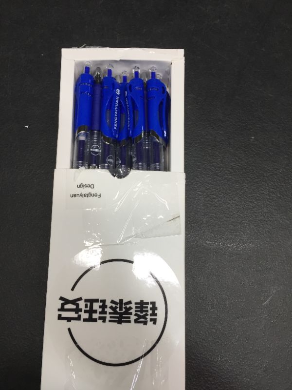 Photo 2 of Fengtaiyuan ADBP18, Retractable Gel Pens, 0.020mm, Blue Ink, Extra Nib, Smooth Writing, 18-Pack (Blue-0.020mm)
