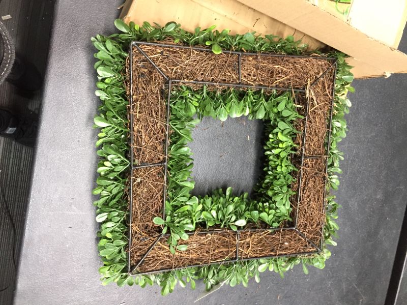 Photo 3 of 17 Tea Leaf Square Wreath - Nearly Natural