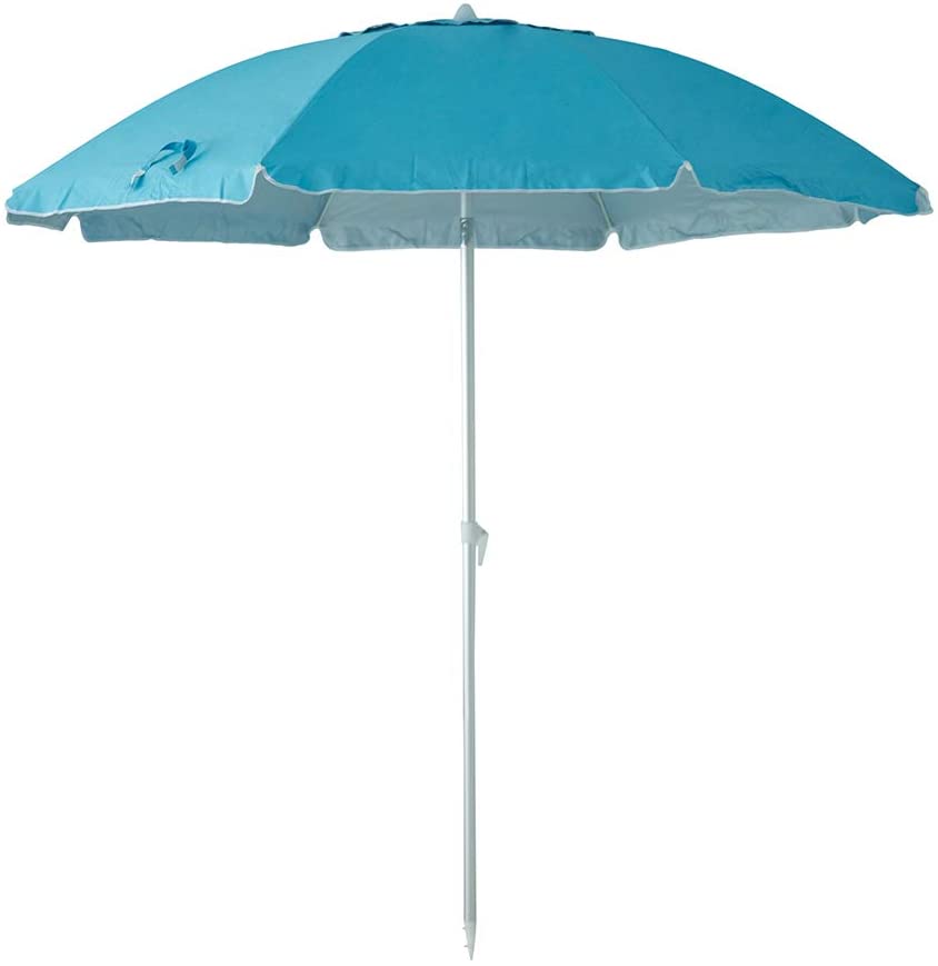 Photo 1 of C-Hopetree - UPF 50+ Aluminum Beach Umbrella with Sand Anchor and Tilt - Sky Blue
