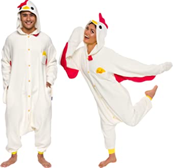 Photo 3 of 2pk Slim Fit Animal Pajamas - Adult One Piece Cosplay Dinosaur & Chicken Costume by Silver Lilly
size- Small 
