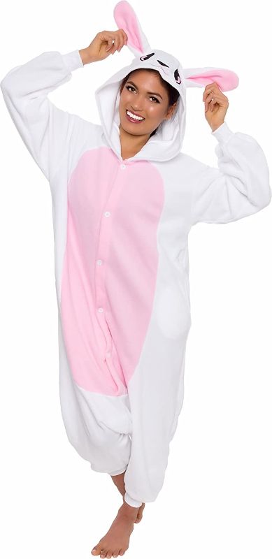 Photo 2 of 2pk Slim Fit Animal Pajamas - Adult One Piece Cosplay Cow & Bunny Costume by Silver Lilly
size- Medium 