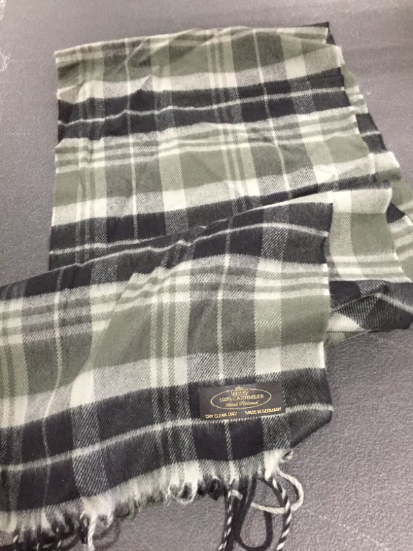 Photo 2 of 100% Cashmere Scarf - Super Soft 12 Inch x 64.5 Inch Warm Wool Cozy Shawl Wrafor Women and Men, 
4pk
2-navy 1-yellow  1- grey plaid 