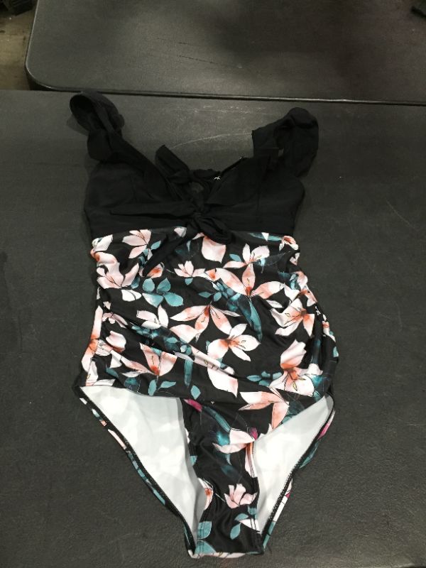 Photo 1 of SPORLIKE Women One Piece Swimsuit V Neck Ruffle Padded Monokini Bathing Suit
MED