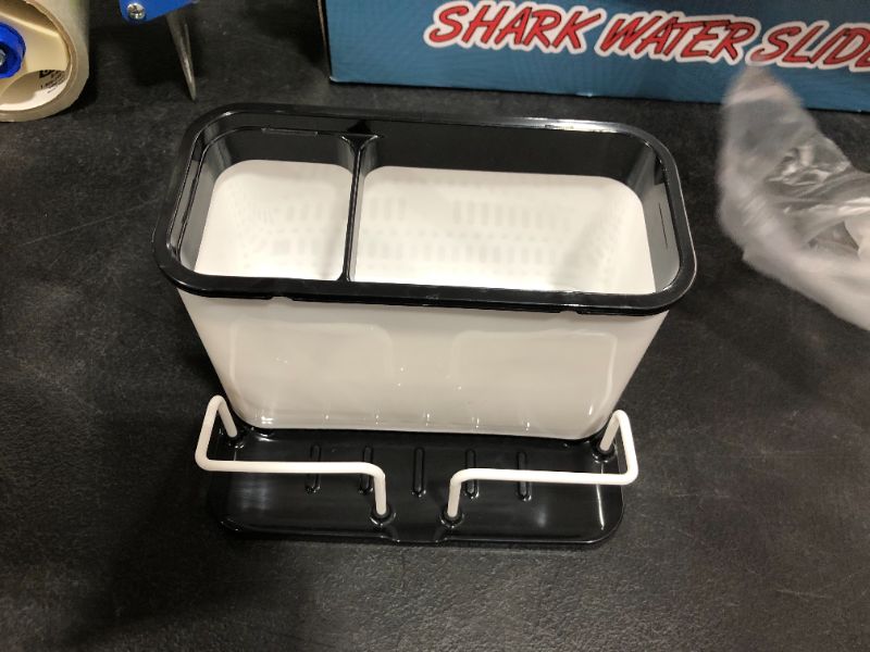Photo 2 of DAOYA Sinkware Caddy Organizer with Drain - Sink Caddy Holder for Cleaning Brush & Sponge & Dish Wand on Counter, White for Kitchen Sink

