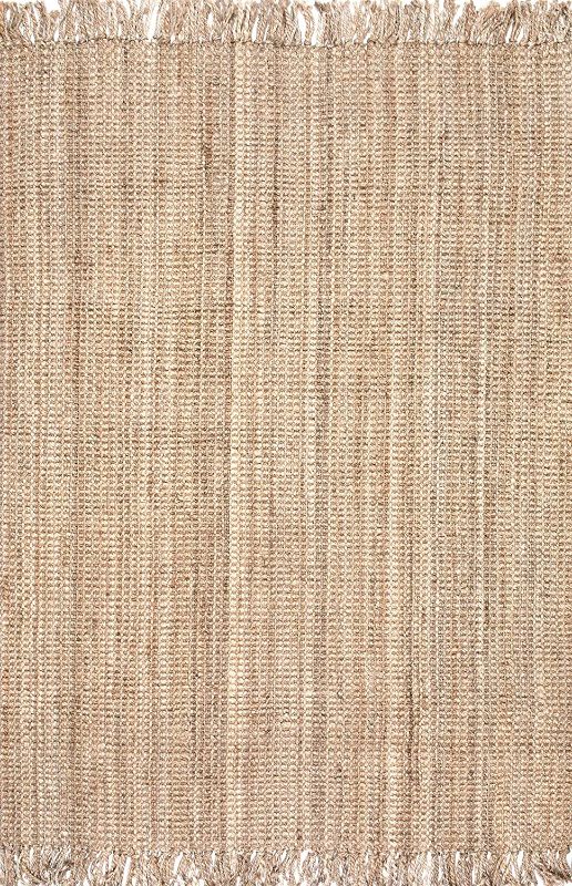 Photo 1 of  Hand Woven Chunky Natural Jute Farmhouse Area Rug, 3ft x 5ft, Natural
