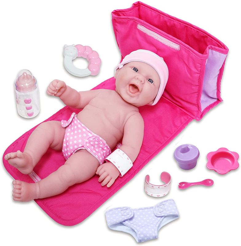 Photo 1 of La Newborn 13" Smiling Baby Doll 10 Pcs Diaper Bag Gift Set
