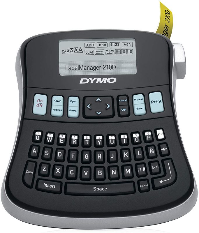 Photo 1 of DYMO Desktop Label Maker | LabelManager 210D All-Purpose Portable Label Maker, Easy-to-Use, One-Touch Smart Keys, QWERTY Keyboard, Large Display, for Home & Office Organization
