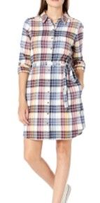 Photo 1 of Amazon Brand - Goodthreads Women's Flannel Relaxed Fit Belted Shirt Dress--- XL
