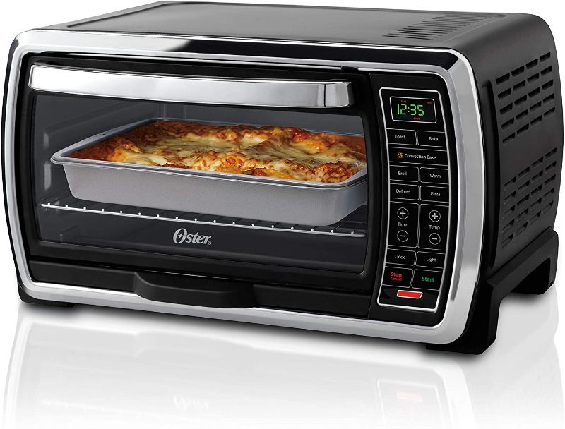 Photo 1 of Oster Toaster Oven | Digital Convection Oven, Large 6-Slice Capacity, Black/Polished Stainless
