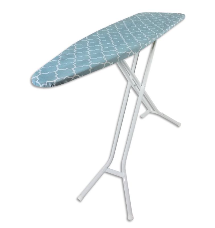 Photo 1 of  4-Leg Steel Top Adjustable Ironing Board, Blue Lattice Cover
