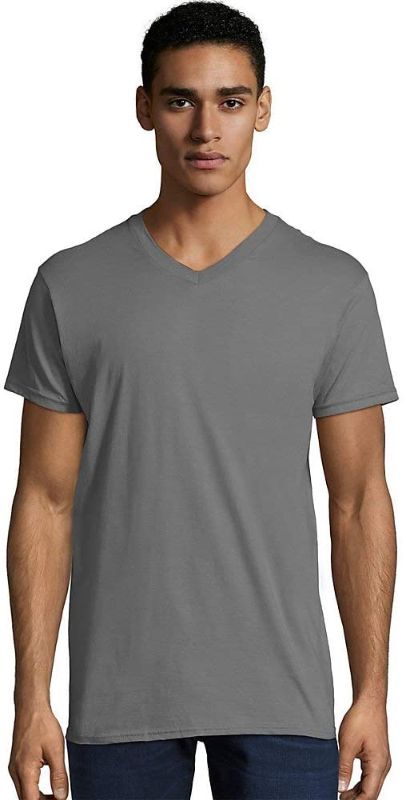 Photo 1 of Hanes Mens Nano-T V-Neck T-Shirt, S, Smoke Gray
