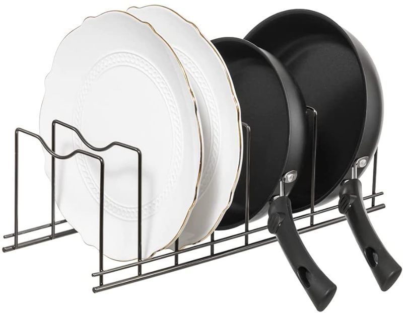 Photo 1 of blitzlabs Pan Lid Holder Pan Lid Organizer Rack Cupboard Organizer Rack, Kitchen Organizer Rack for Plates, Cutting Boards, Bakeware, Cooling, Pots & Pans, Serving Trays, Lids Holder Rack
