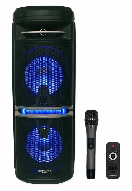 Photo 1 of Rockville Go Party X10 Dual 10" Battery Powered Bluetooth Speaker+UHF Microphone
