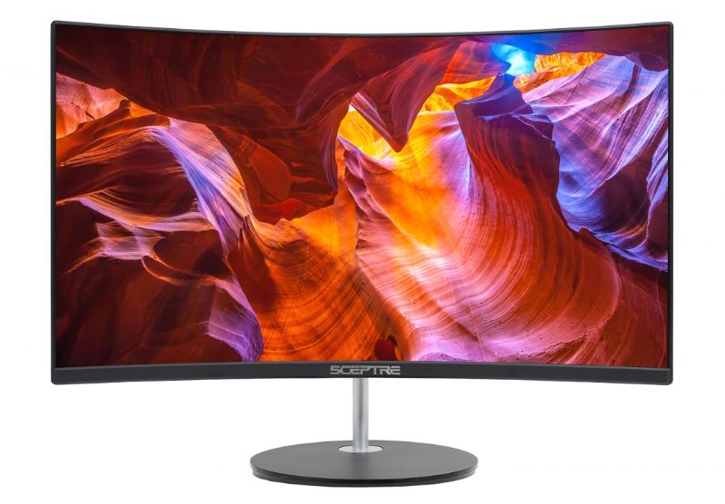 Photo 1 of Sceptre 27" Curved 75Hz LED Monitor HDMI VGA Build-in Speakers, Edge-Less Metal Black 2019 (C275W-1920RN)
