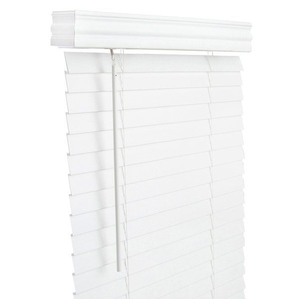 Photo 1 of 2" Cordless Faux Wood Blind - Smooth White
58" W x 60" L