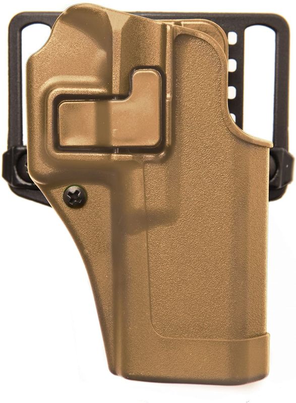 Photo 1 of BLACKHAWK Serpa CQC Carbon Fiber Coyote Tan Holster (Matte Finish), Size 04, Left Hand, (Beretta 92/96(not Elite/Brig.or M9A1)
