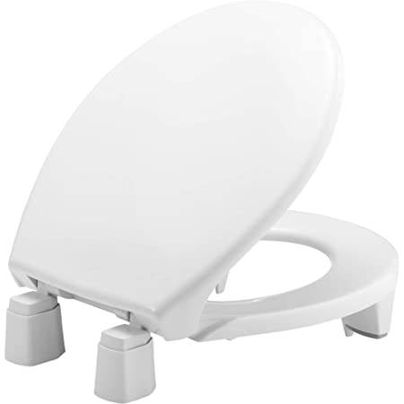 Photo 1 of BEMIS Lift Raised Open Front Plastic Toilet Seat with Cover